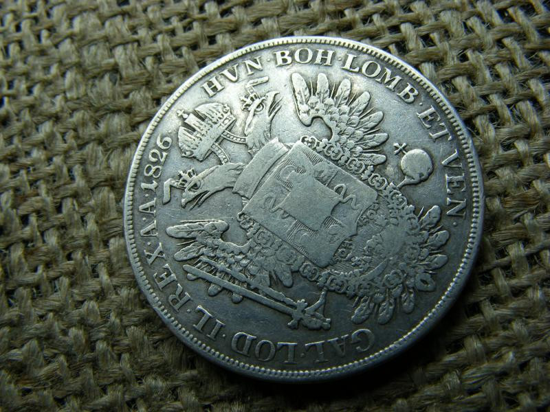 Ezüst 1/2 scudo érme, 1826, Ferenc I., ritka