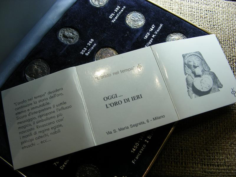 Milánó, ezüst 925/1000 dísztokos sor, ókortól 1481-ig