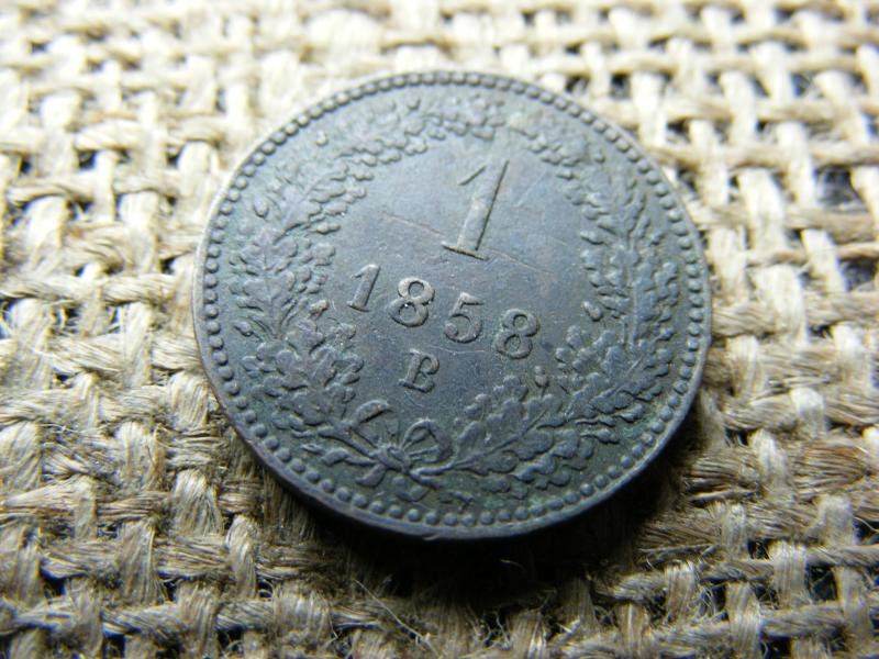 1 Krajcár 1858 B, Ferenc József-kori érme