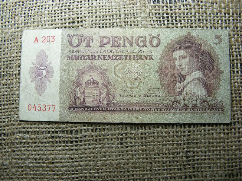 5 pengő, 1939, Magyarország