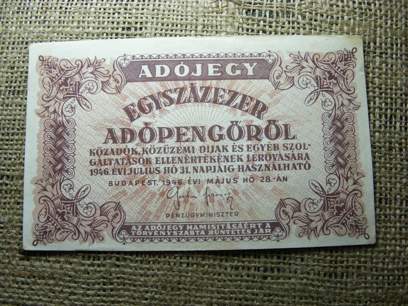 Százezer Adópengő, 1946, vízjel nélkül
