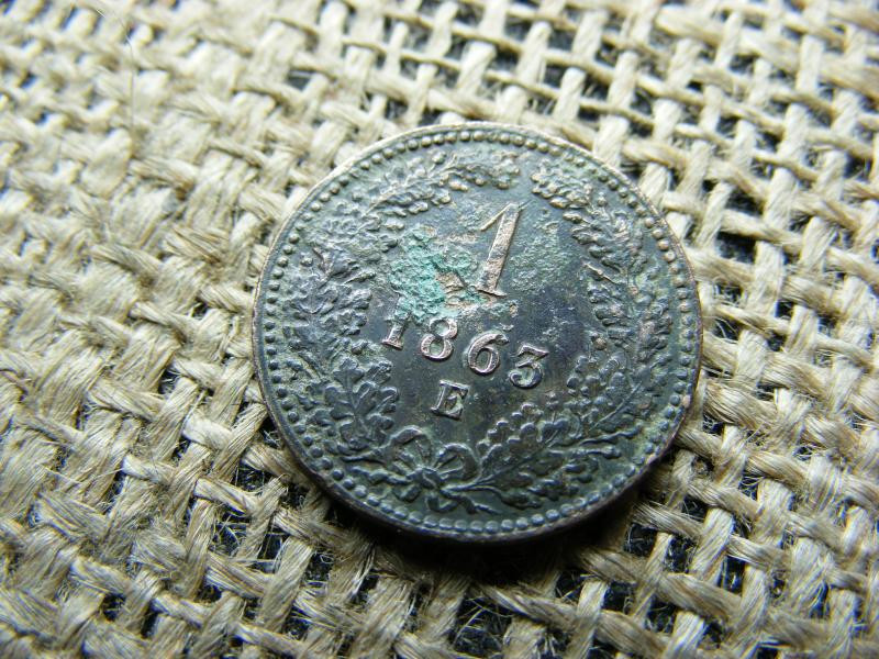 1 krajcár 1863 E, ritka, tisztítandó