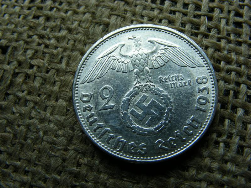 Birodalmi 2 márka, 1938 E, ezüst