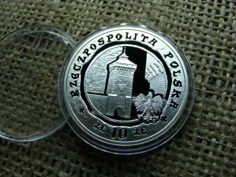 Ezüst 10 zlotych 2007, PP, ritkább