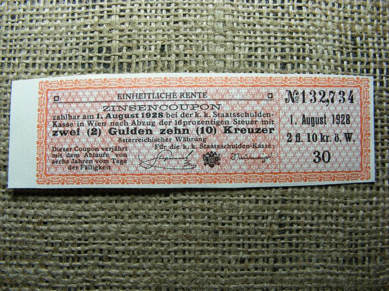 10 Krajcár 1928, Szükségpénz, Kupon