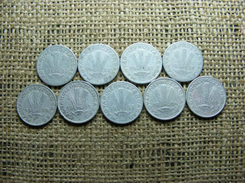 20 fillér teljes sor, 1953-1965, benne 1957-es év