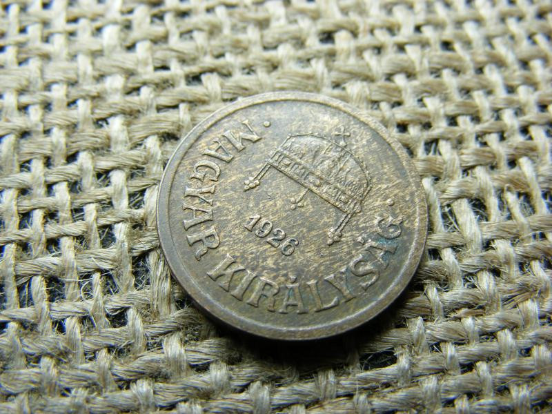 2 fillér, 1926, magyar fémpénz