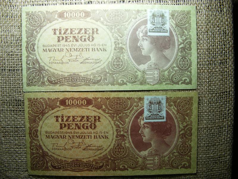 10000 pengő, 1945, 2 színváltozat