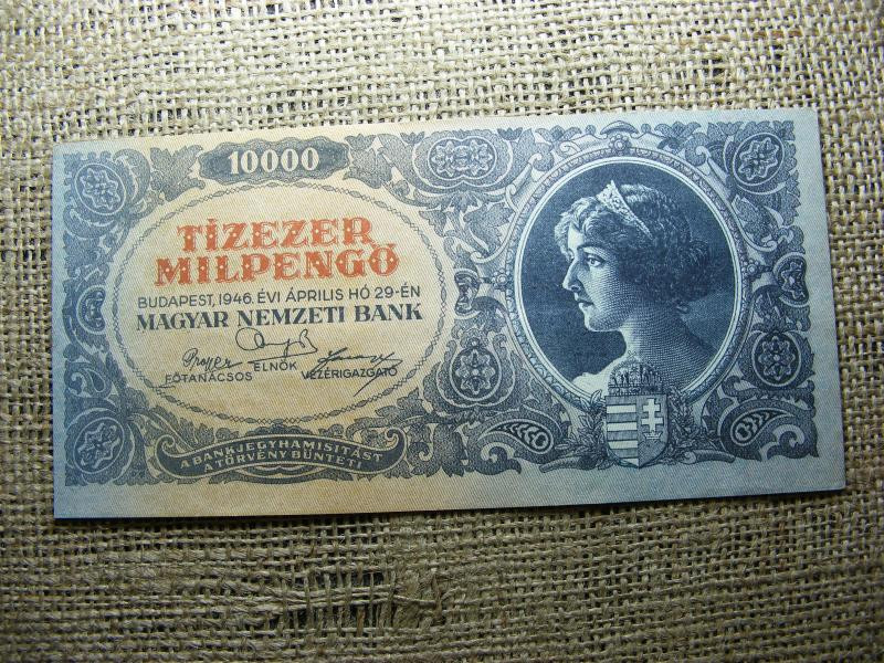 Tízezer milpengő, 1946, elcsúszott nyomtatás