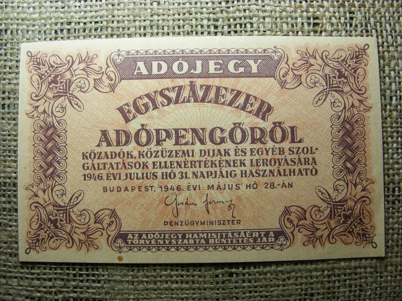 Százezer Adópengő, 1946, hajtatlan
