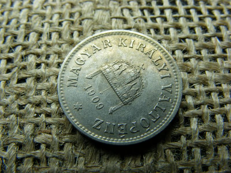 10 fillér, 1909, korona pénzrendszer