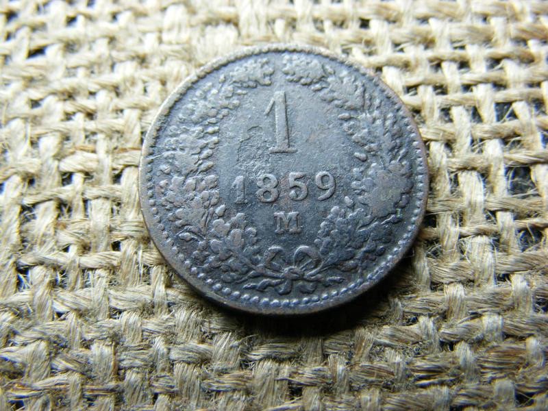 1 krajcár 1859 M, Ferenc József korona