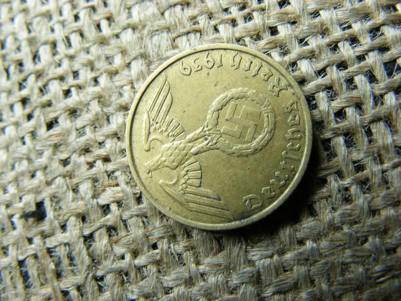 Birodalmi 5 pfennig érme, 1939, F jelzés
