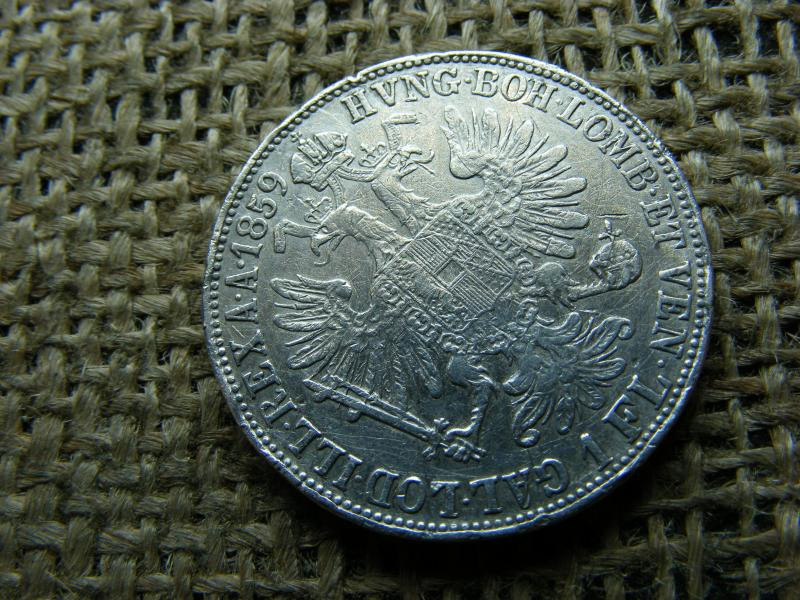 Ezüst 1 florin, 1859, Milánó, ritka