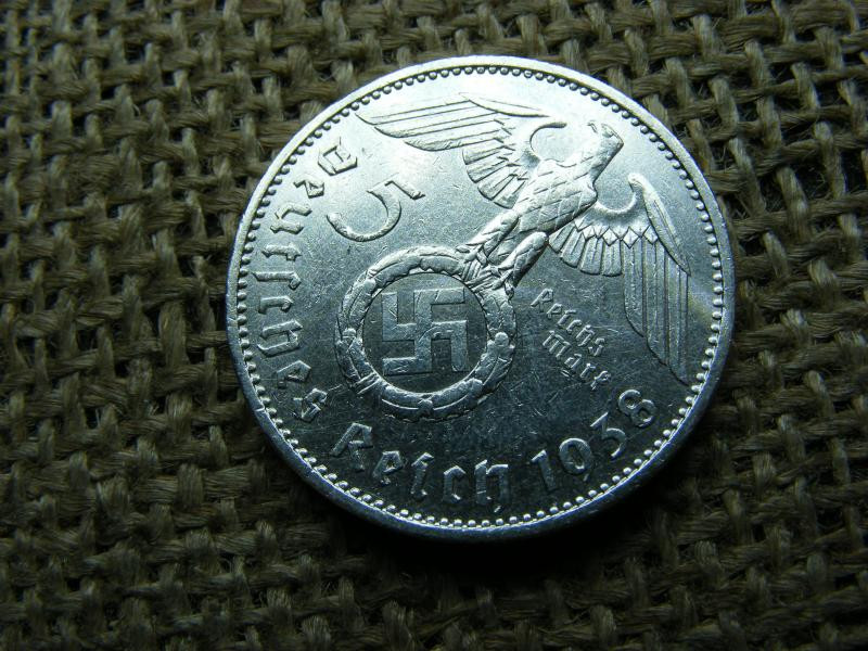 Birodalmi 5 márka, 1938 A, ezüst