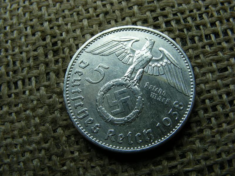 Birodalmi 5 márka, 1938 A, ezüst