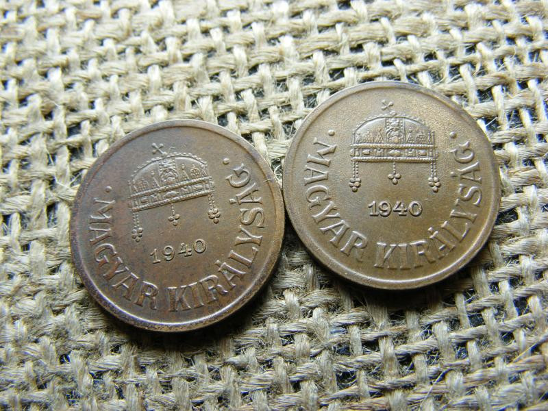2 Fillér 1940, Bronz, Pár, Két Verőtőtípus