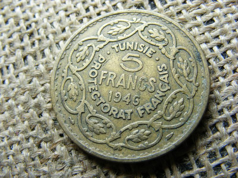 Tunézia 5 frank, 1946