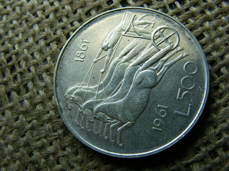 Olasz 500 Lira, 1961, ezüst