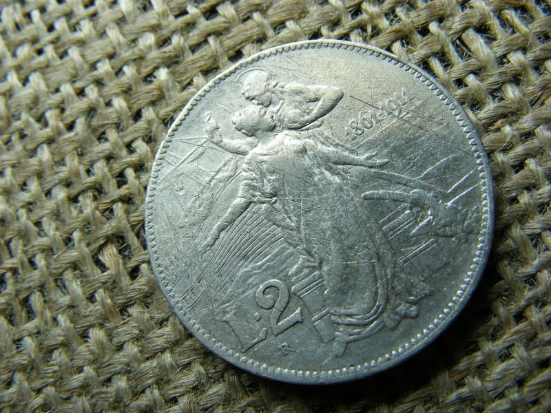 Olasz 2 Lira, 1911, ezüst