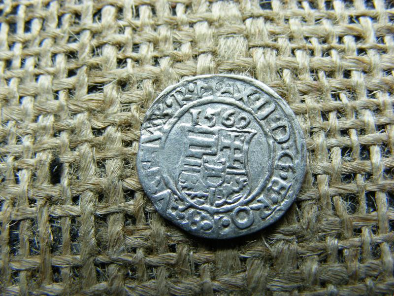 Ezüst Miksa dénár, 1569, KB