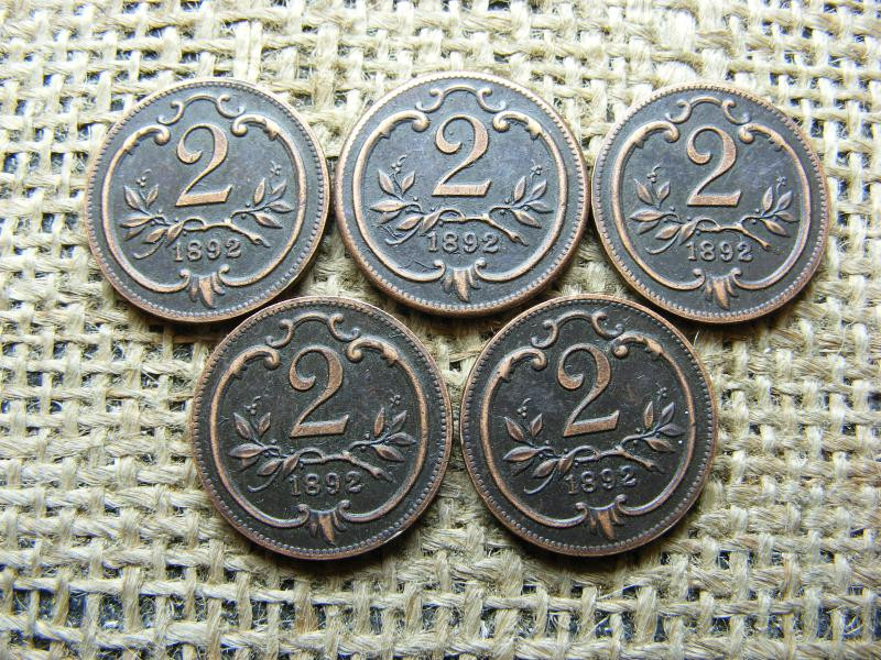 2 Heller 1892, Korona, ritka, sorpótló