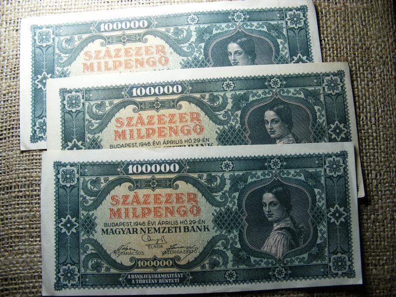 Százezer Milpengő, 1946, 3 db sorszámkövető