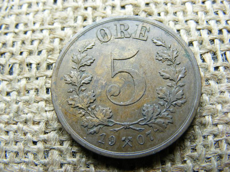 5 öre érme, 1907, Svédország