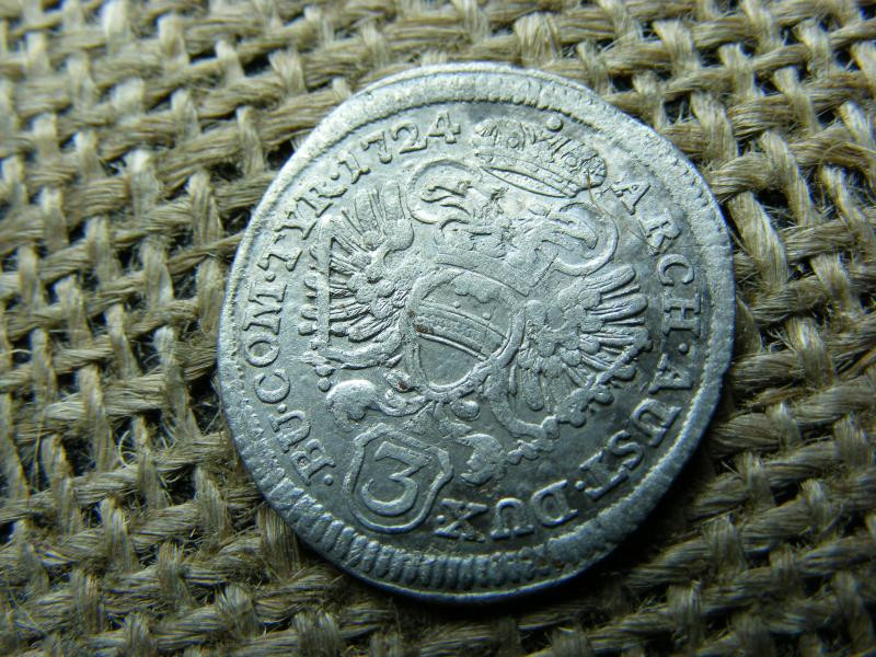 Ezüst 3 krajcár, 1724, Bécs