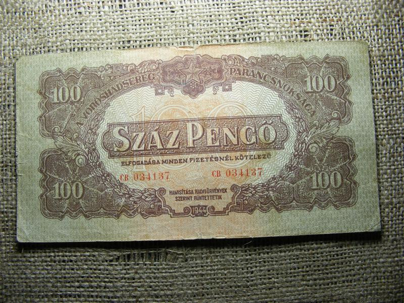 100 pengő, 1944, Vörös Hadsereg, Nagy számok