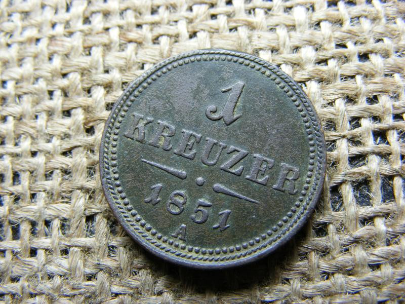 1 krajcár 1851 A, Ferenc József kori érme