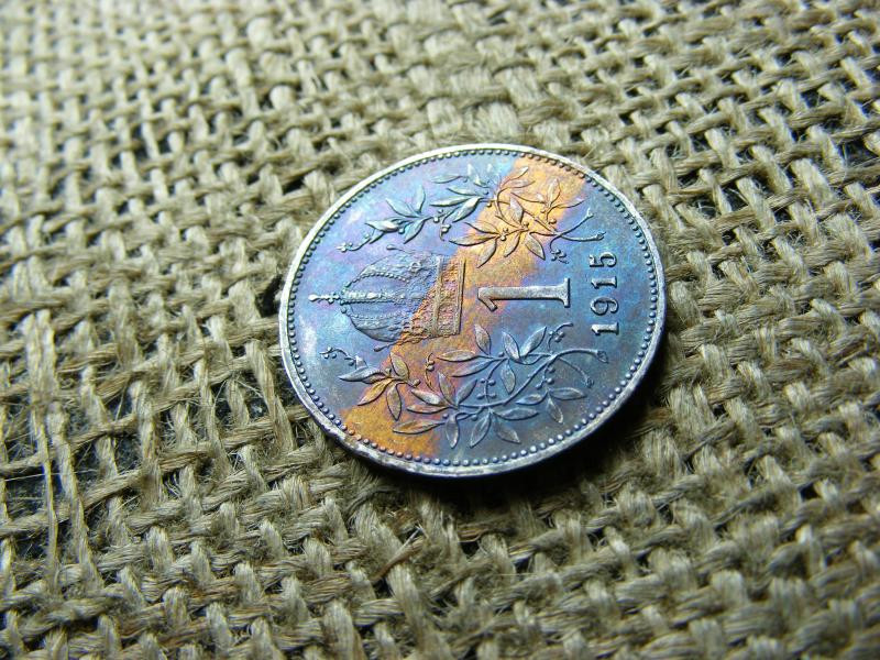 Ezüst 1 korona érme, 1915, extra patina