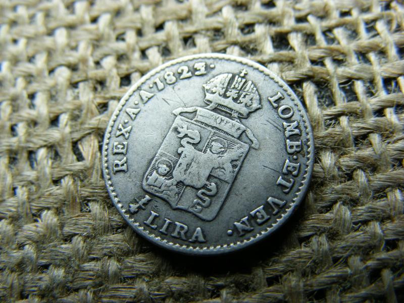 Ezüst 1/4 Lira, 1823 M, Ferenc