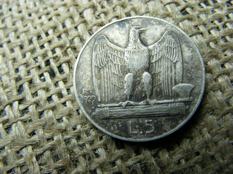Ezüst 5 Lira, 1929, Olaszország