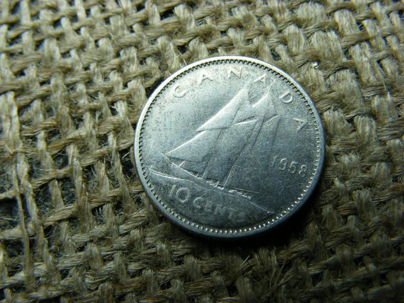 Kanada 10 centes érme, 1958, ezüst