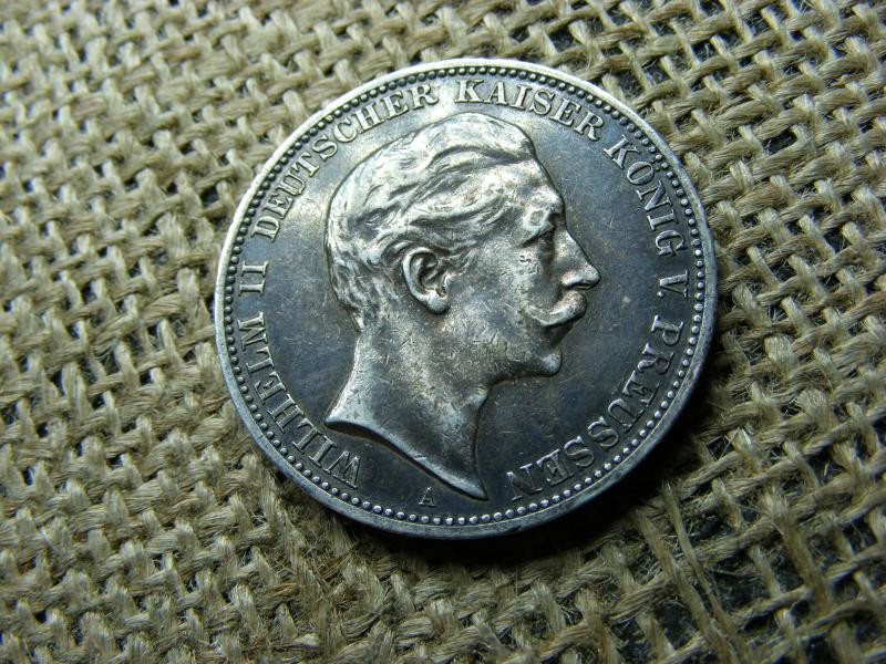 Ezüst 3 márka, 1910, extra szép patinás