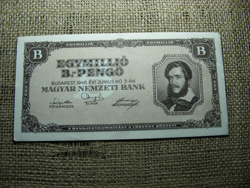 Egymillió B.-Pengő, 1946, hajtatlan, nyomdahibás