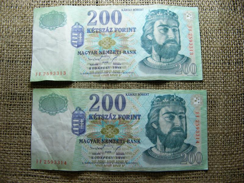 200 forintos bankjegy, 1998, sorszámkövető pár