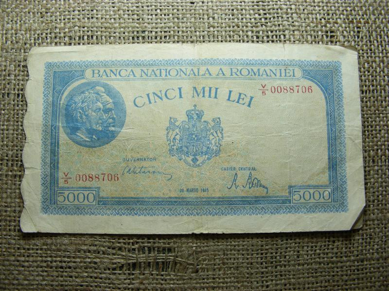 5000 Lei bankjegy, 1945, március