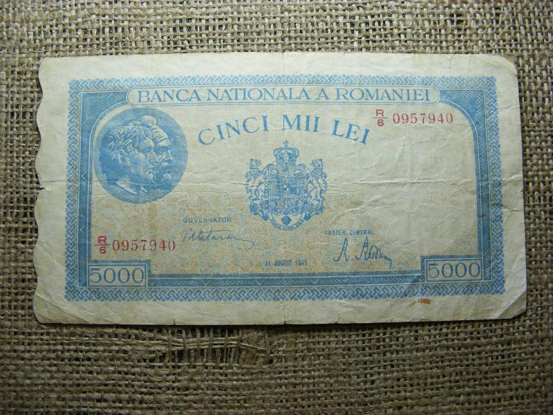 5000 lei bankjegy, 1945, augusztus