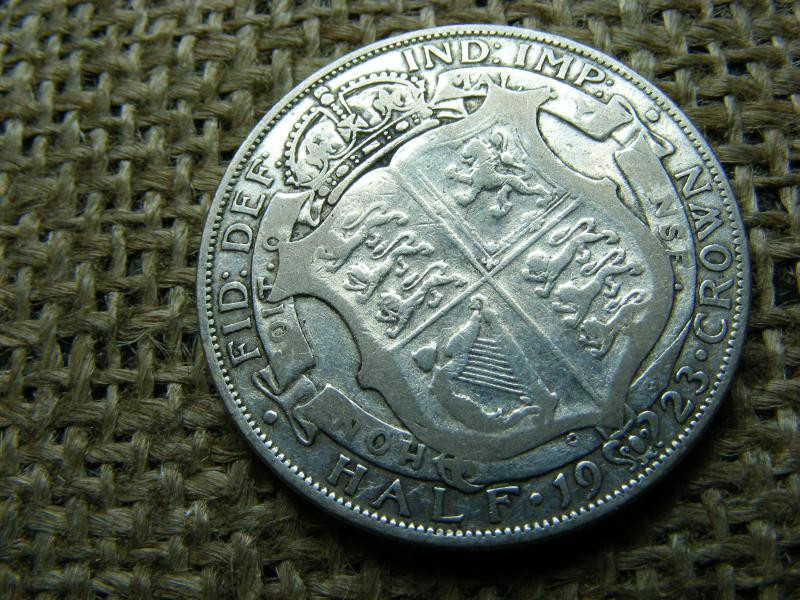 Egyesült Királyság 1/2 korona, 1923, ezüst