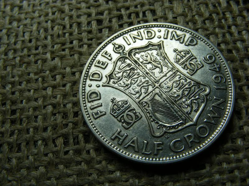 Egyesült Királyság 1/2 korona, 1946, ezüst