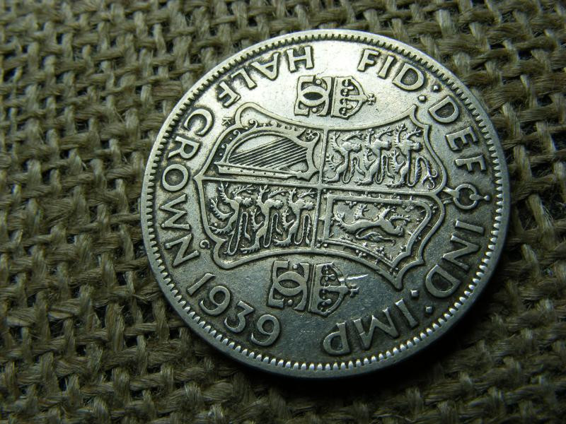 Egyesült Királyság ezüst 1/2 korona, 1939