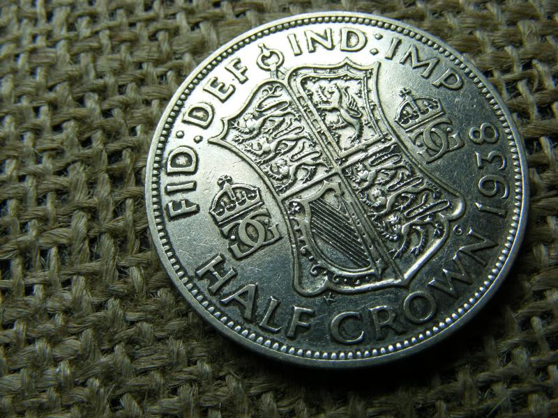 Egyesült Királyság 1/2 korona, 1938, ezüst