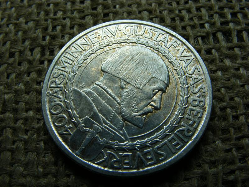Svéd ezüst 2 korona, 1921, Kronor