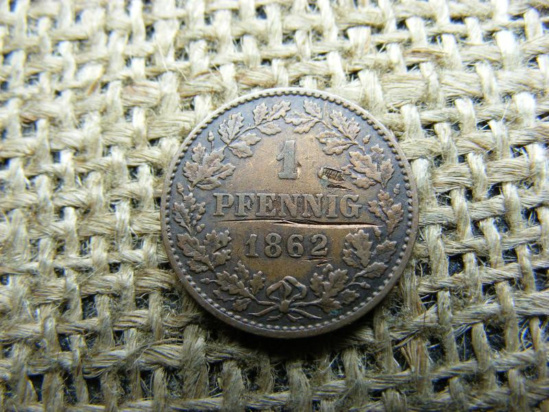 1 Pfennig, 1862, Nassau