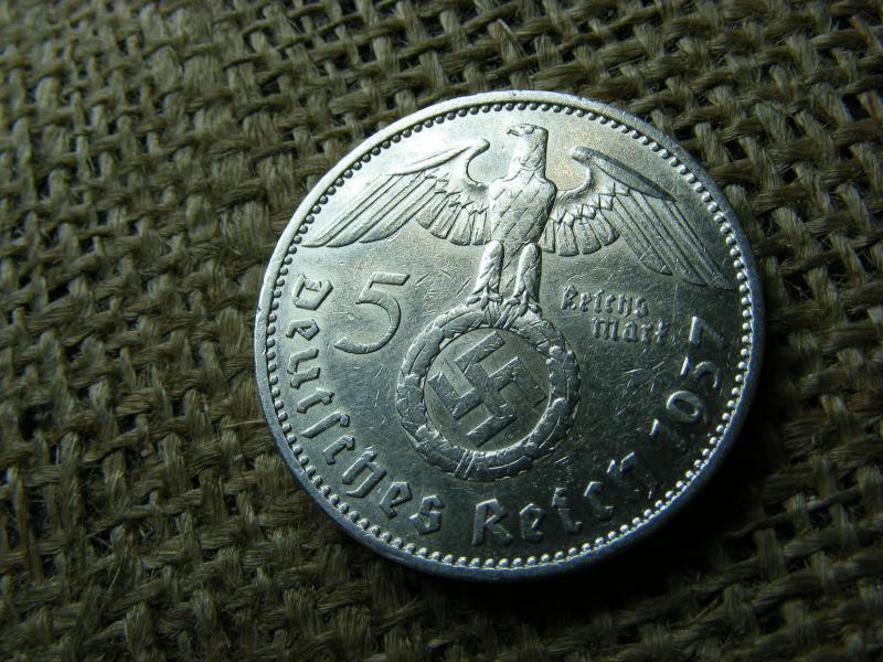 Ezüst Birodalmi 5 márka, 1937 A