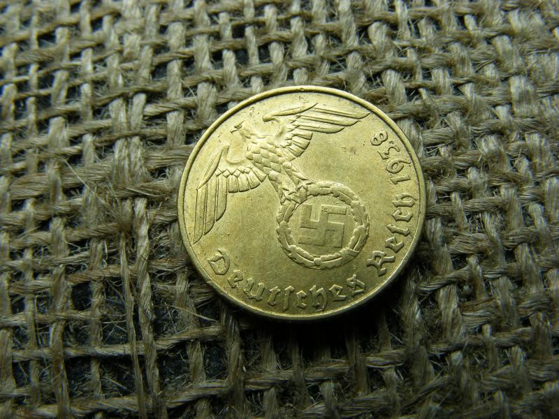 Birodalmi 5 pfennig érme, 1938, F jelzés