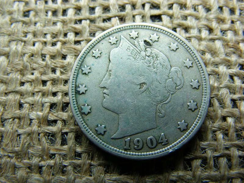 USA 5 centes érme, 1904, V