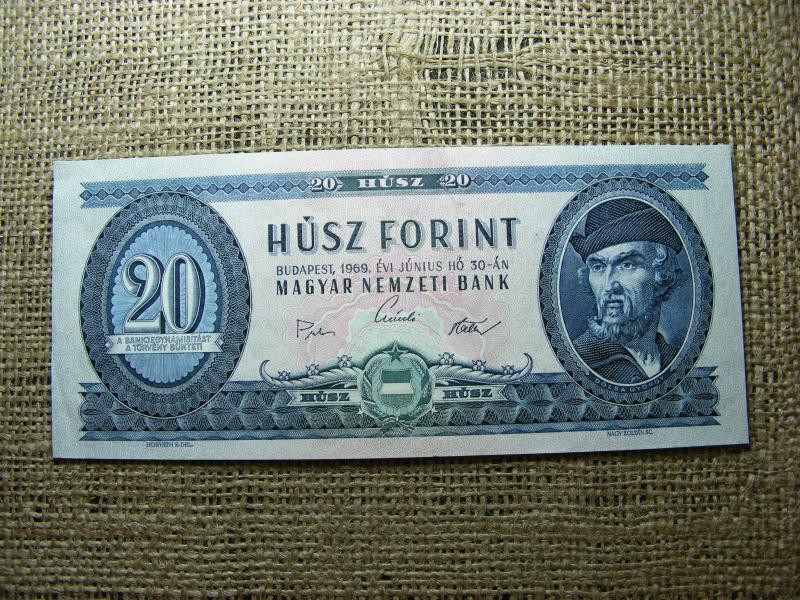 20 forintos bankjegy, 1969, hajtatlan